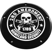 CUSTOM ENGRAVING PATR19-67BG 6 M8 Softail Derby Cover 2a Black