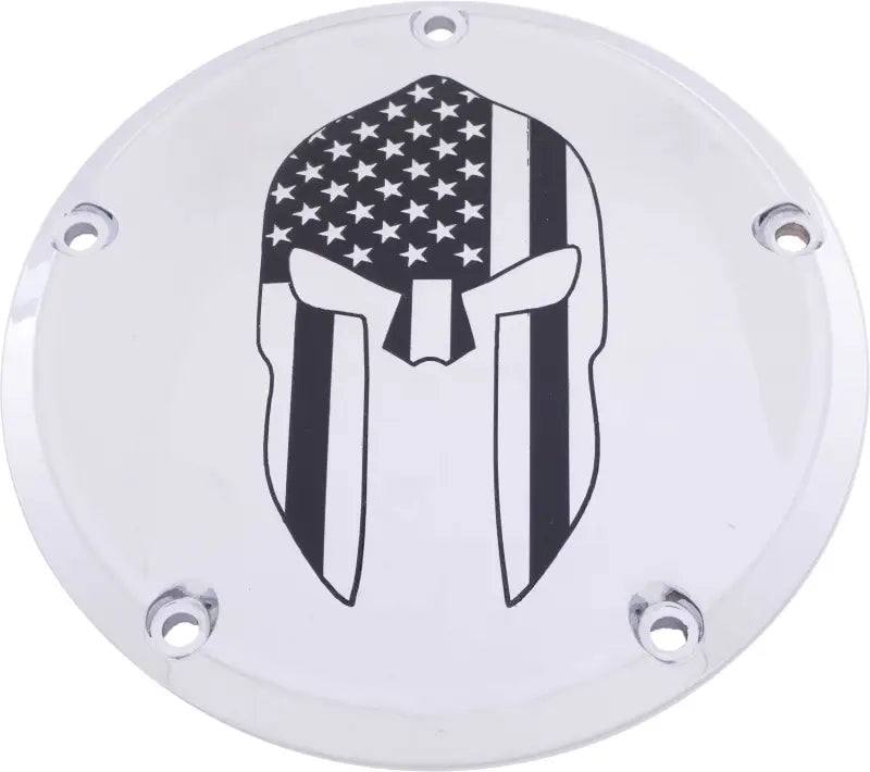 CUSTOM ENGRAVING PATR20-46 7 M8 Flt/Flh Derby Cover Spartan Chrome