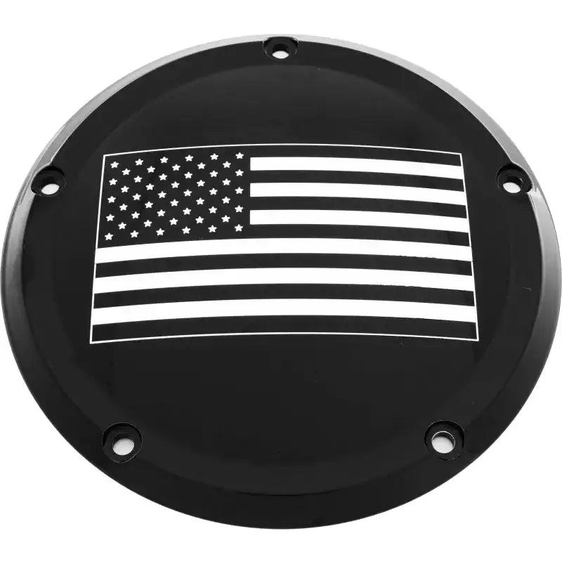 CUSTOM ENGRAVING PATR21-46BG 7 M8 Flt/Flh Derby Cover American Flag Black