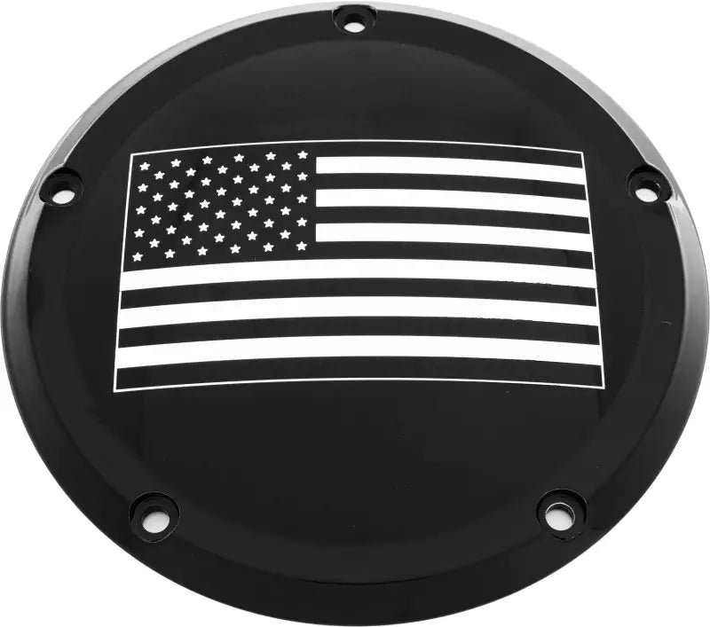CUSTOM ENGRAVING PATR21-46BG 7 M8 Flt/Flh Derby Cover American Flag Black