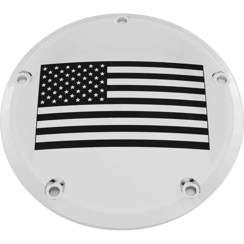 CUSTOM ENGRAVING PATR21-67 6 M8 Softail Derby Cover American Flag Chrome