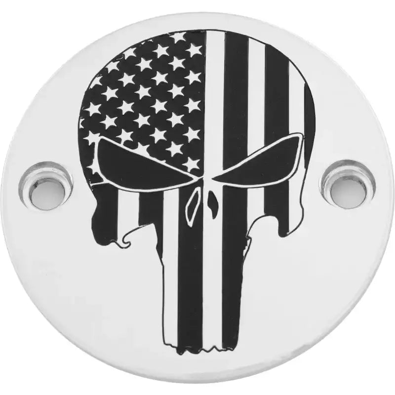 CUSTOM ENGRAVING PATR22-63 M8 Timer Cover Punisher Chrome