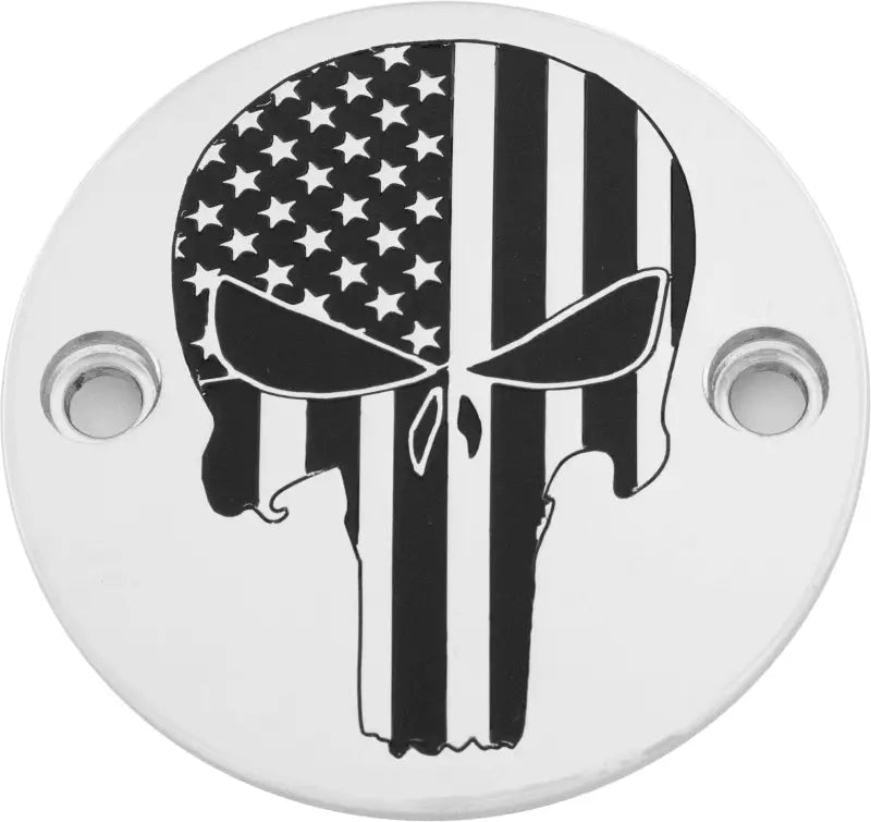 CUSTOM ENGRAVING PATR22-63 M8 Timer Cover Punisher Chrome