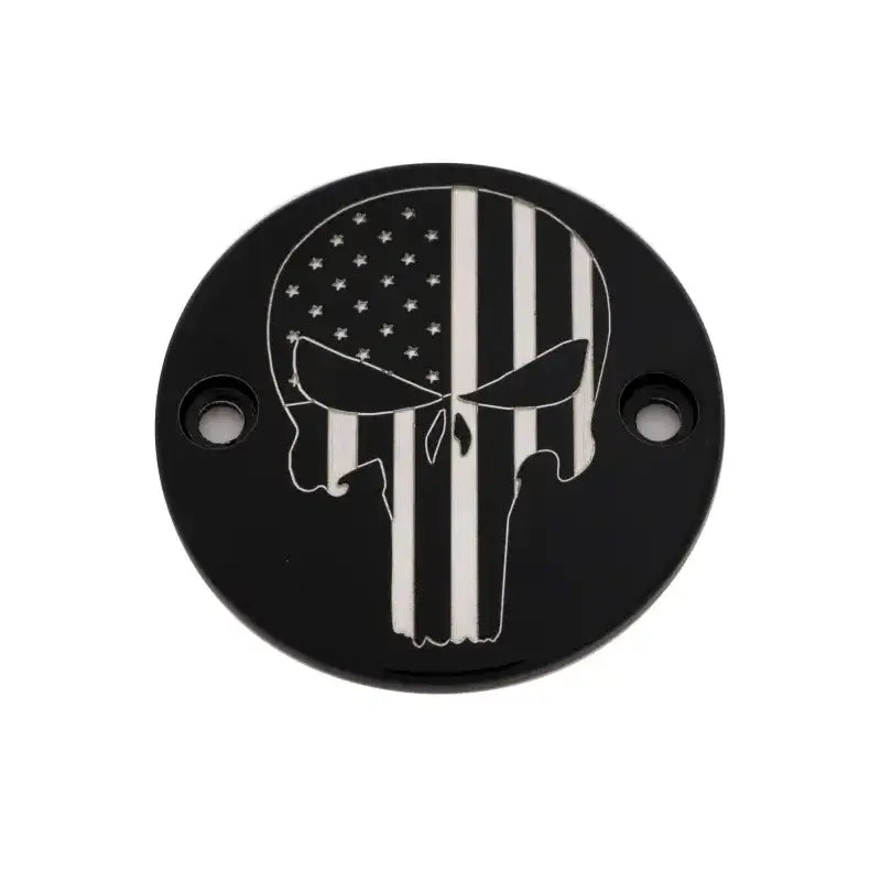 CUSTOM ENGRAVING PATR22-63BG M8 Timer Cover Punisher Black