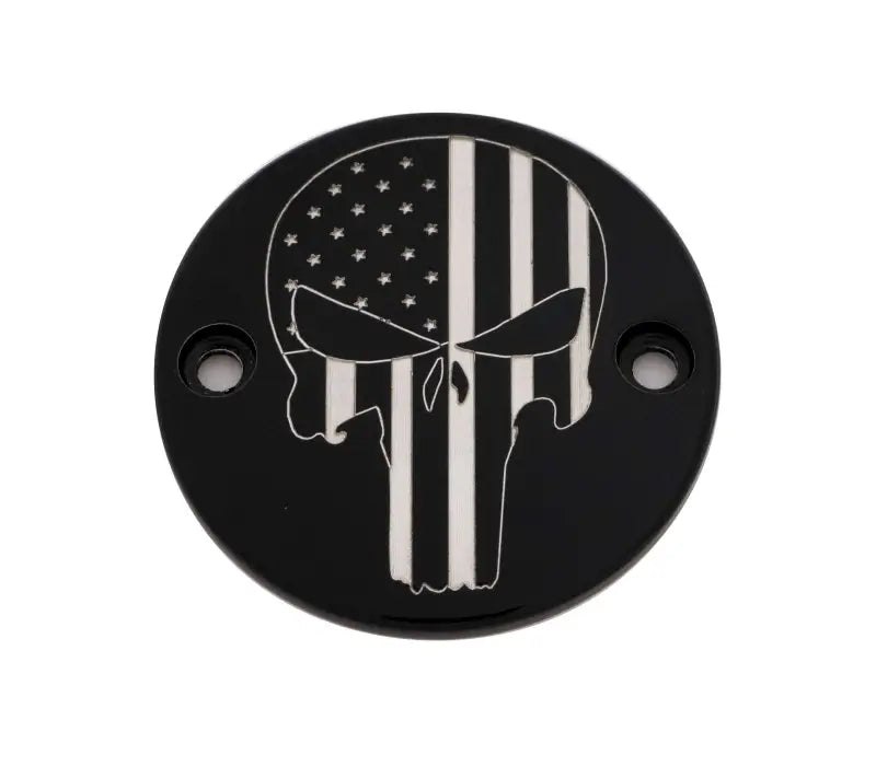 CUSTOM ENGRAVING PATR22-63BG M8 Timer Cover Punisher Black