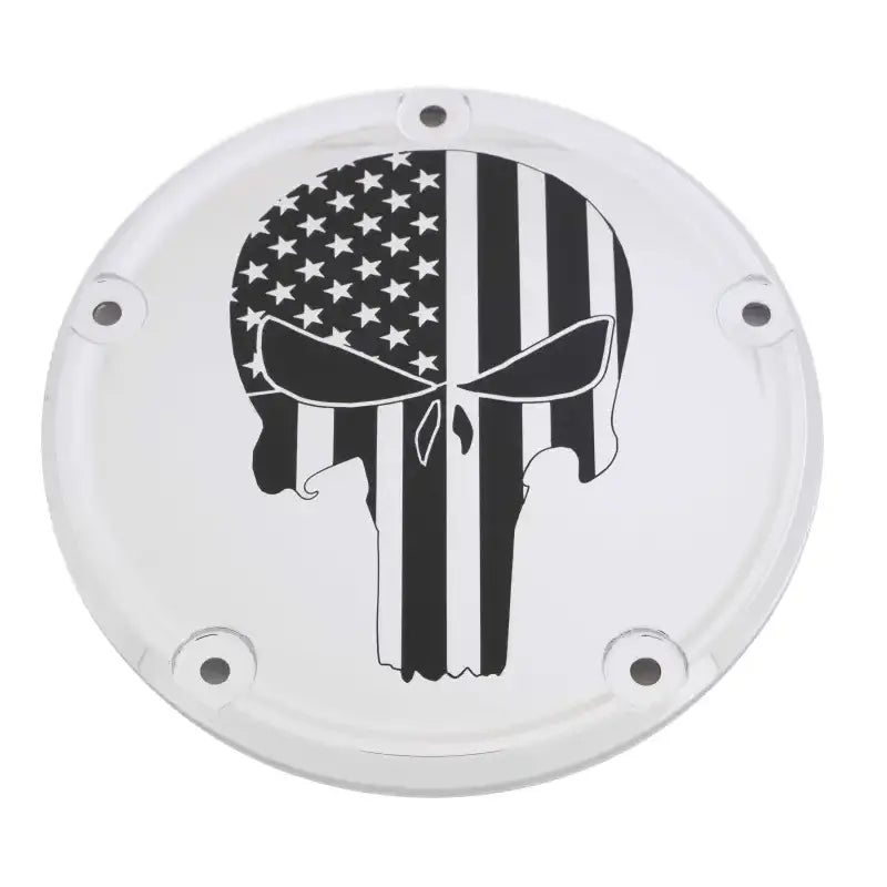 CUSTOM ENGRAVING PATR22-67 6 M8 Softail Derby Cover Punisher Chrome