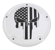 CUSTOM ENGRAVING PATR22-67 6 M8 Softail Derby Cover Punisher Chrome