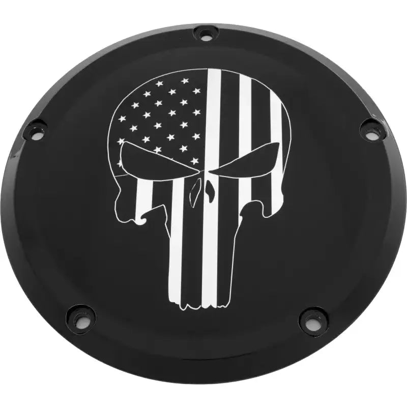 CUSTOM ENGRAVING PATR22-67BG 6 M8 Softail Derby Cover Punisher Black