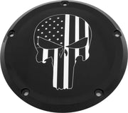CUSTOM ENGRAVING PATR22-67BG 6 M8 Softail Derby Cover Punisher Black