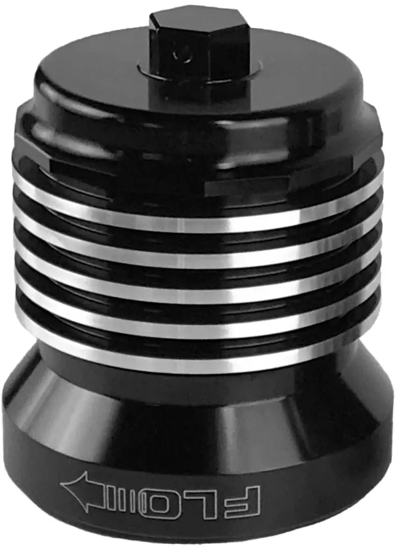 PCRACING PCS1BC Flo Reusuable Oil Filter Black/Polished Fins