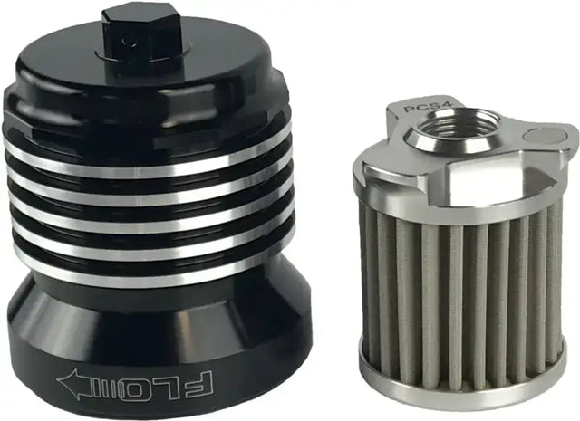 PCS4BC Flo Reusuable Oil Filter Black/Polished Fins 