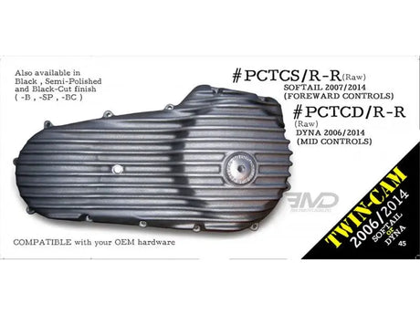 PCTC/D/R/B Emd Primary Cover Dyna Ribbed Black - Engine