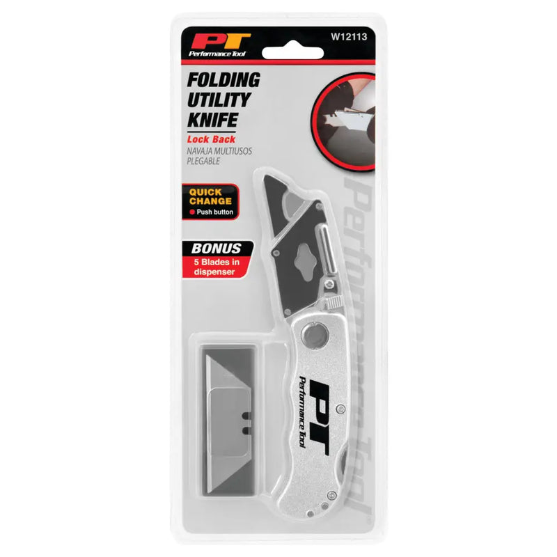Perform Tool Handy Belt Clip Utility Knife W12113 - Folding