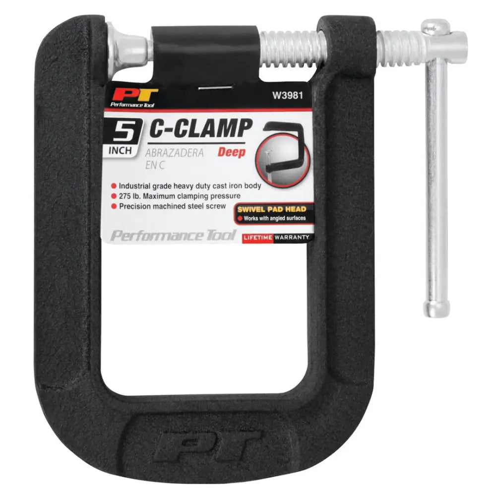 Perform Tool Limited Lifetime Warranty C Clamp W3981 - Deep Throat C-Clamp