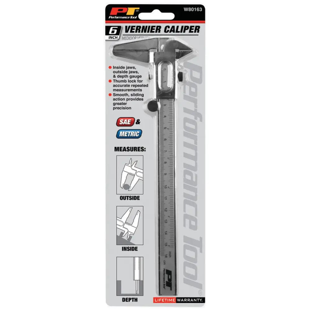Perform Tool Limited Lifetime Warranty Measuring Caliper W80163 - IN. Vernier