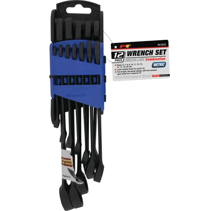 Perform Tool Limited Lifetime Warranty Wrench W1079 - Black 12 PC. Met Combination