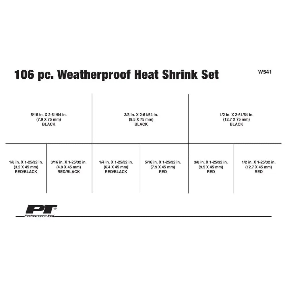 Perform Tool W541 Heat Shrink Tubing Assortment