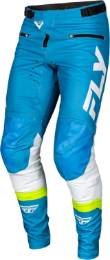 Rayce Bicycle Pant Ca/Ny Blue/White/Lime Green Sz 36 - FLY RACING