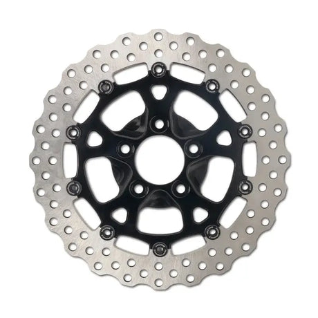 Motorcycle brake rotor in black ano from Performance Machine Dominator RR series