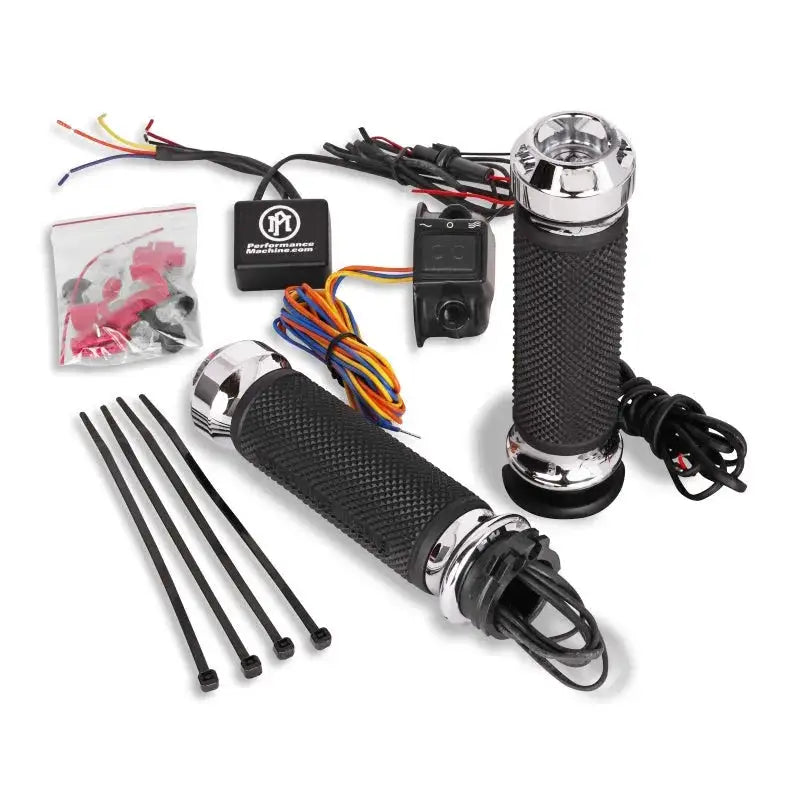 Performance Machine FLTRX TBW Heated Grips Apex - Chrome - Controls