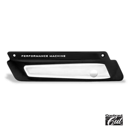 Black and silver contrast cut latch plate set from Performance Machine for motorcycle upgrades