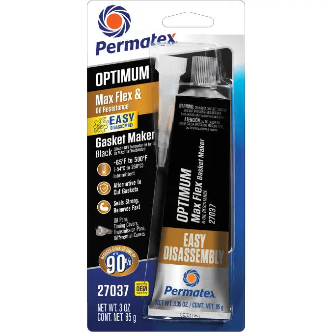 Permatex Optimum Black Hi-Temp RTV Silicone Chemicals 27037 - Black OZ 12 Case