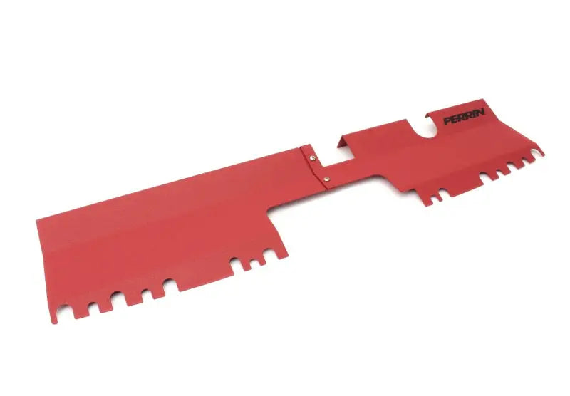 Perrin 2015 WRX/STi red radiator shroud, enhancing performance with a stylish, durable design.