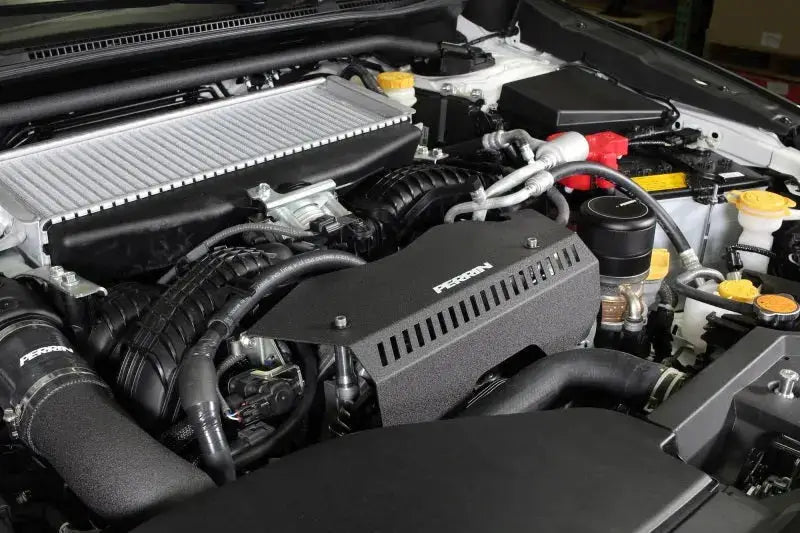 Perrin 2022 + Subaru WRX Pulley Cover - Black - Engine Components