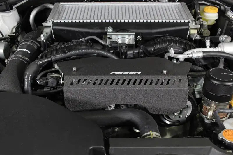 Perrin 2022 + Subaru WRX Pulley Cover - Black - Engine Components