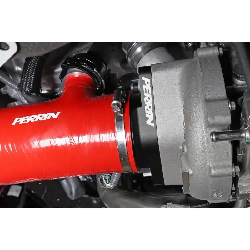 Perrin 2022 + Subaru WRX Red 3in Turbo Inlet Hose w/ Nozzle (Short) - Fabrication