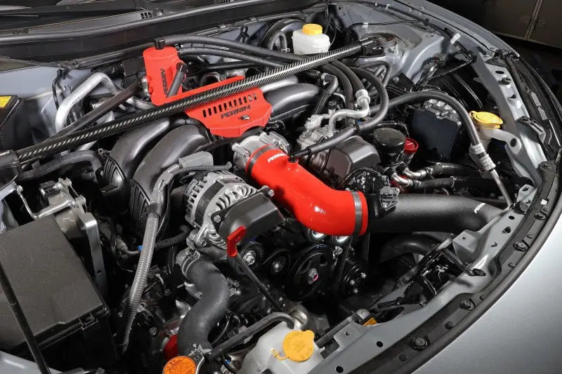 Perrin 22-23 Subaru BRZ/Toyota GR86 Silicone Inlet Hose (3in. ID / SS Wire) - Red - Truck & Automotive