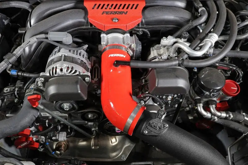 Perrin 22-23 Subaru BRZ/Toyota GR86 Silicone Inlet Hose (3in. ID / SS Wire) - Red - Truck & Automotive