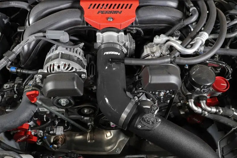 Perrin 22-23 Subaru BRZ/Toyota GR86 Silicone Inlet Hose (3in. ID / SS Wire) - Black - Truck & Automotive