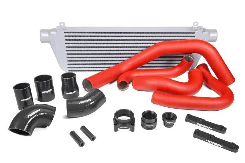 Perrin 22-23 Subaru WRX Front Mount Intercooler Kit (Red Tubes & Silver Core) - Truck Automotive