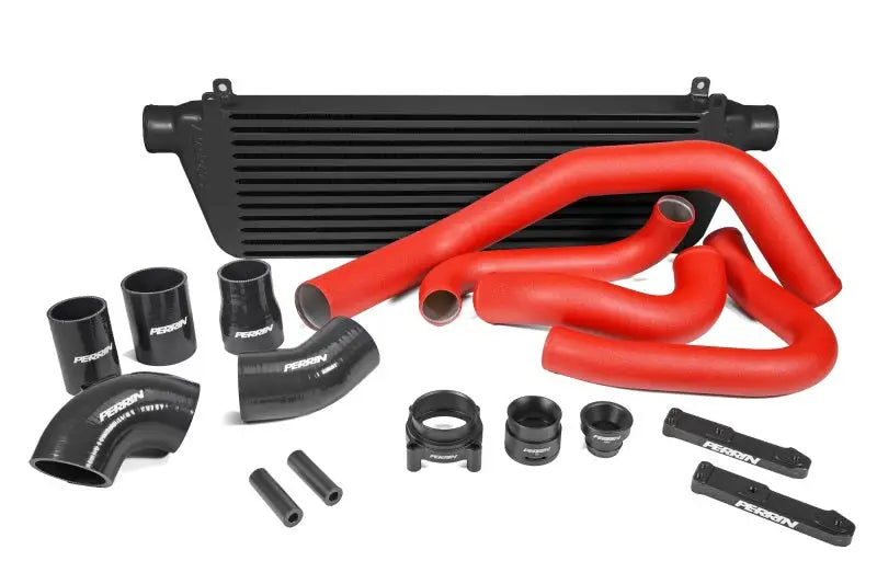 Perrin 22-23 Subaru WRX Front Mount Intercooler Kit (Red Tubes & Black Core) - Truck Automotive