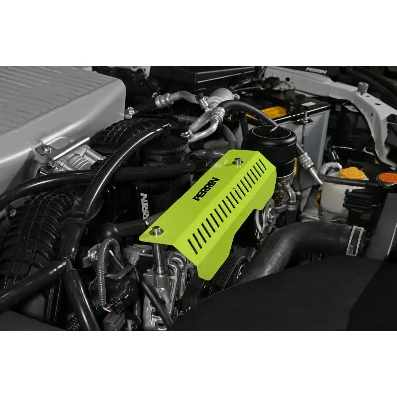 Perrin Performance PSP-ENG-154NY Perrin 22-23 Subaru WRX Pulley Cover (Short Version - Works w/AOS System) - Neon Yellow