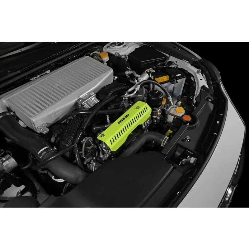 Perrin Performance PSP-ENG-154NY Perrin 22-23 Subaru WRX Pulley Cover (Short Version - Works w/AOS System) - Neon Yellow