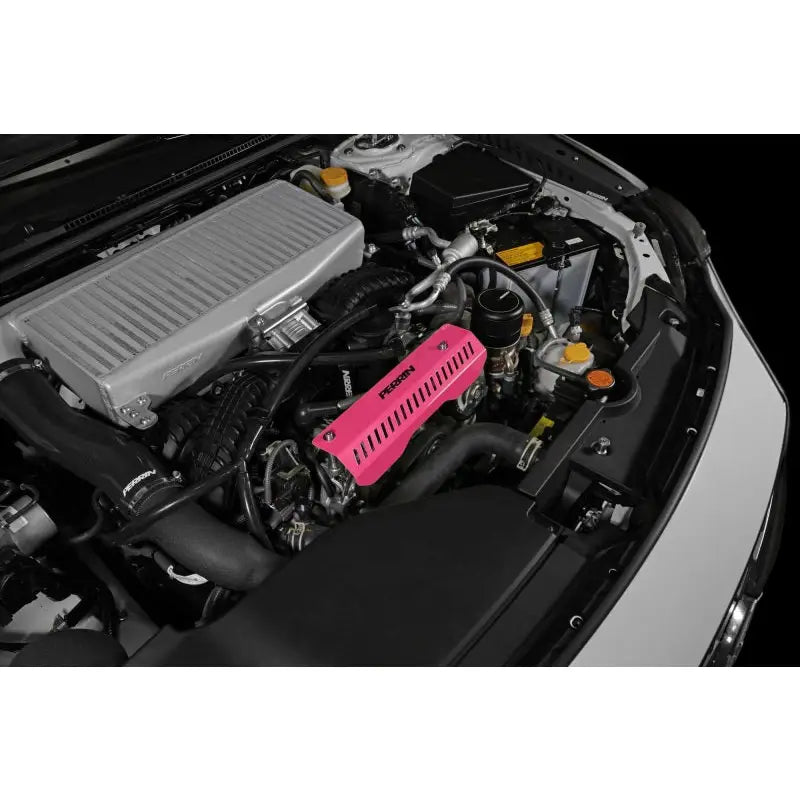 Perrin Performance PSP-ENG-154HP Perrin 22-23 Subaru WRX Pulley Cover (Short Version - Works w/AOS System) - Hyper Pink