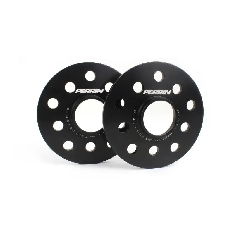 Perrin Performance PSP-WHL-107BK Perrin Subaru 5x114.3/5x100 7mm Slip-On Wheel Spacers - w/ 56mm Hubs (No Studs)