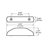 Technical drawing of mounting bracket with dimensions for Peterson Mfg 60A-MV LED product