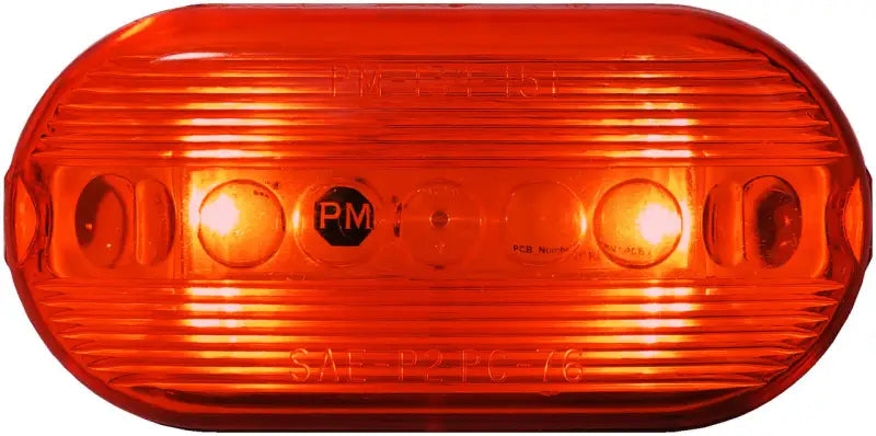 Illuminated oval orange light on Peterson Mfg M35R-MV-BT2 LED Motorcycle Part