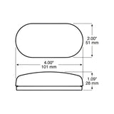 Oval light fixture dimensions for Peterson Mfg M35R-MV-BT2 LED light fixture