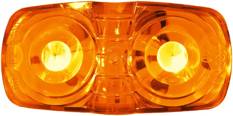 Amber dual-bulb vehicle light on Peterson MFG M38A-MV Rect Dbl Bulls-Eye 4X2