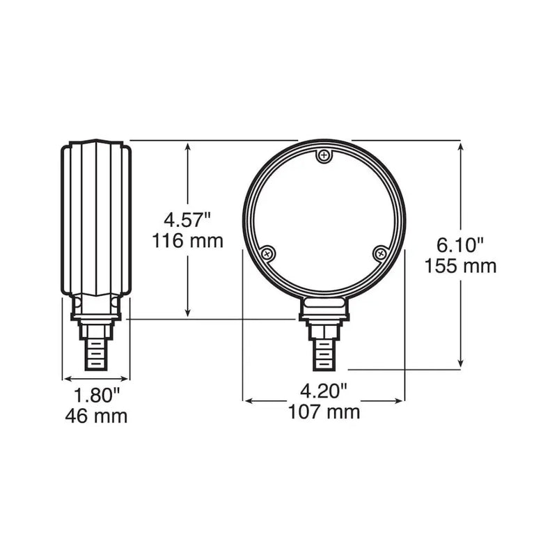 Peterson MFG Single Stud Pedestal Mount Parking/ Turn Signal Light Assembly V338-2 - Red Led Amber Park