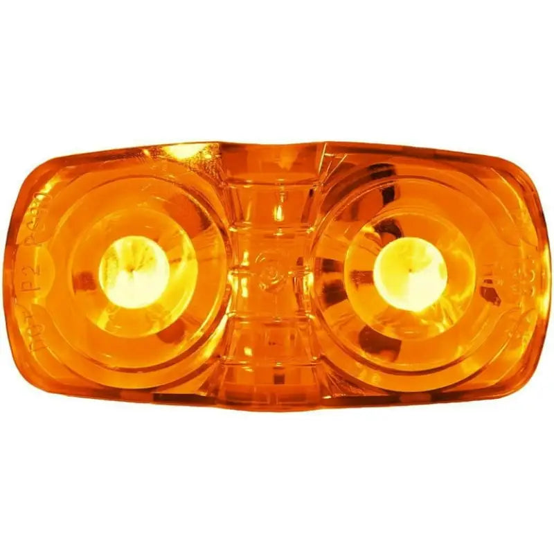 Amber dual-bulb vehicle light on Peterson MFG V38A LED motorcycle package