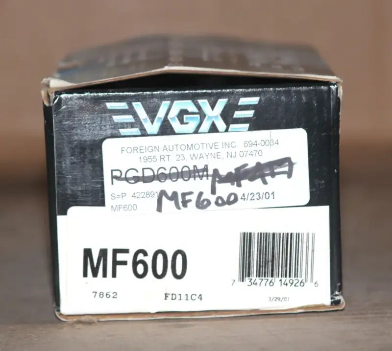 Automotive part box for PGD600M brakes disc pads, compatible with disc pads and brakes