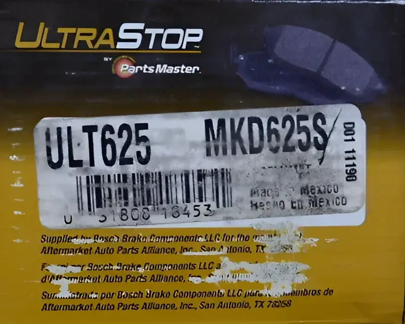 UltraStop brake pads box for PGD625M R/M disc brake set, perfect brake set replacement