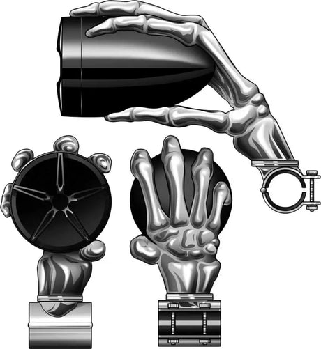 BOSS AUDIO PHANTOM 900 Skull Hands 600 W Chrome 3" Bar Mount Bt