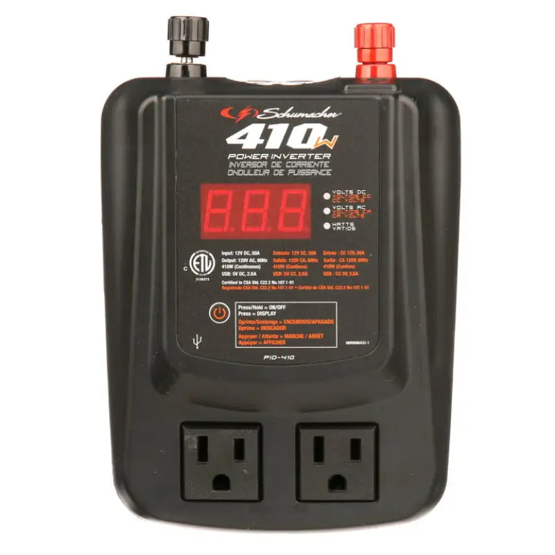 PID-410 Schumacher 410 Watt Power Inverter W/Digital D