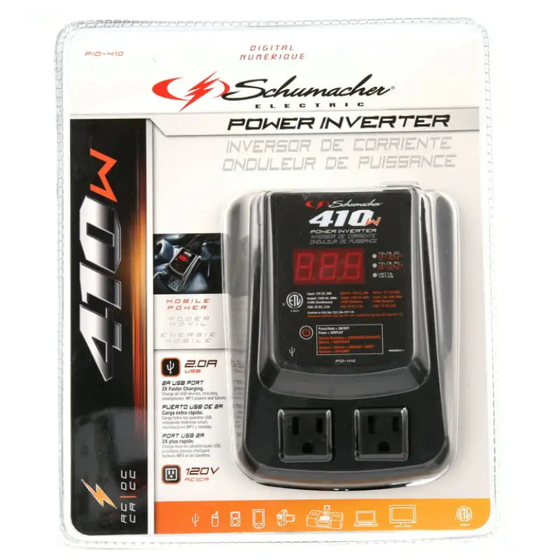 PID-410 Schumacher 410 Watt Power Inverter W/Digital D